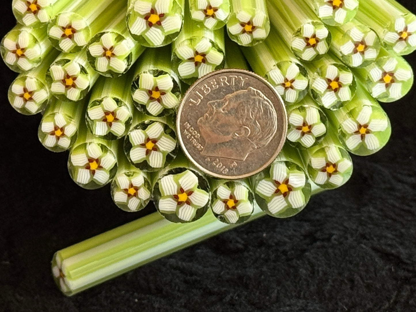 Christmas Blossoms, 1oz, COE 96 Murrini Millefiori