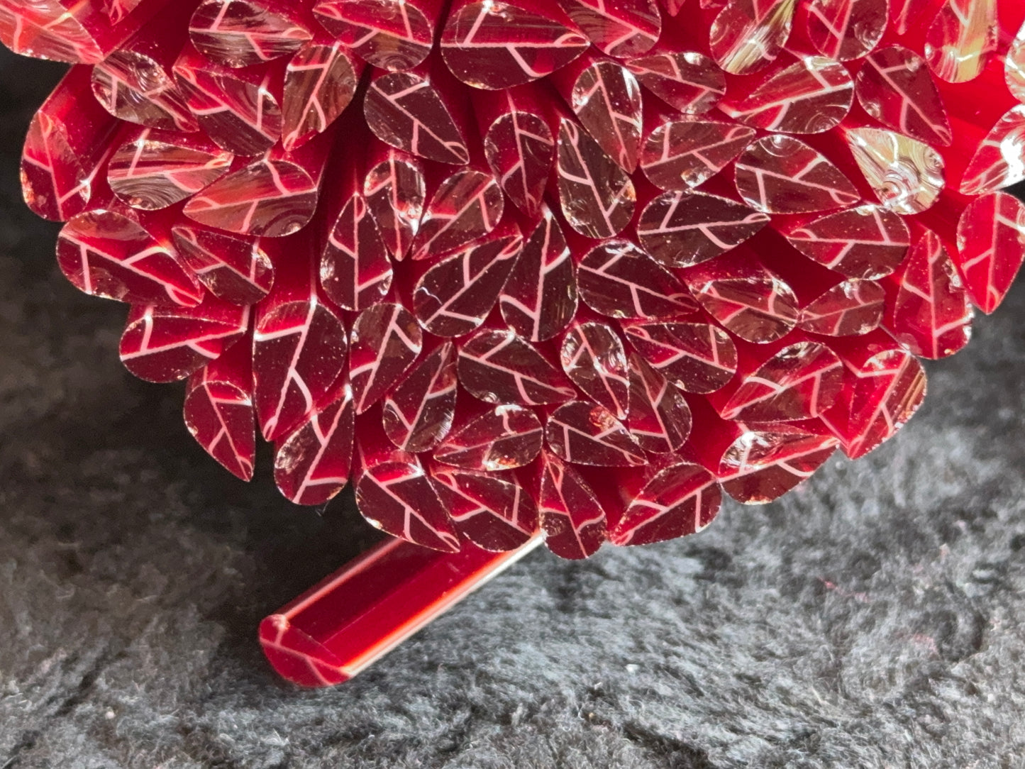Artsy Ruby Red Transparent Leaves, 1oz, COE 96 Murrini Millefiori