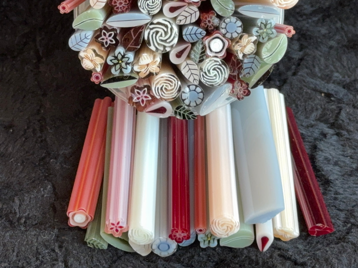 17 Cane Wedding Mix, 2.5+oz, COE 96 Murrini Millefiori