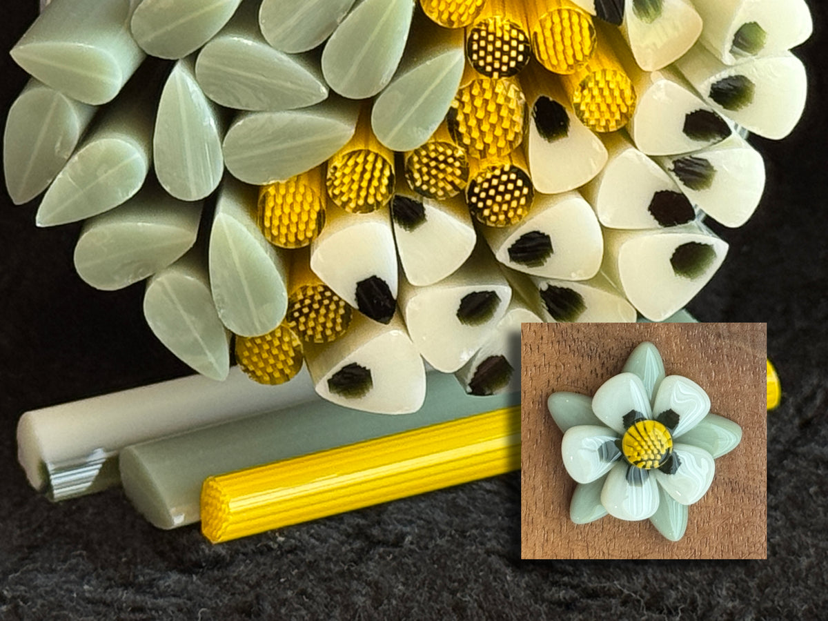 Celadon Columbine Kit, COE 96 Murrini Millefiori
