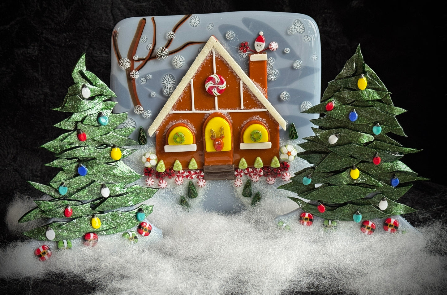 Little Christmas Trees, 1+oz, COE 96 Murrini Millefiori