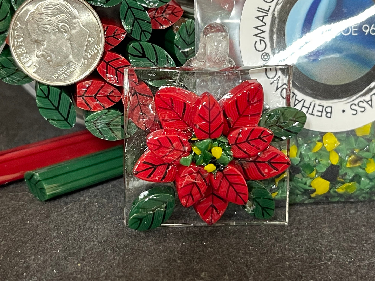 Poinsettia Kits, 1 - 1.5oz, (with variations) COE 96 Murrini Millefiori