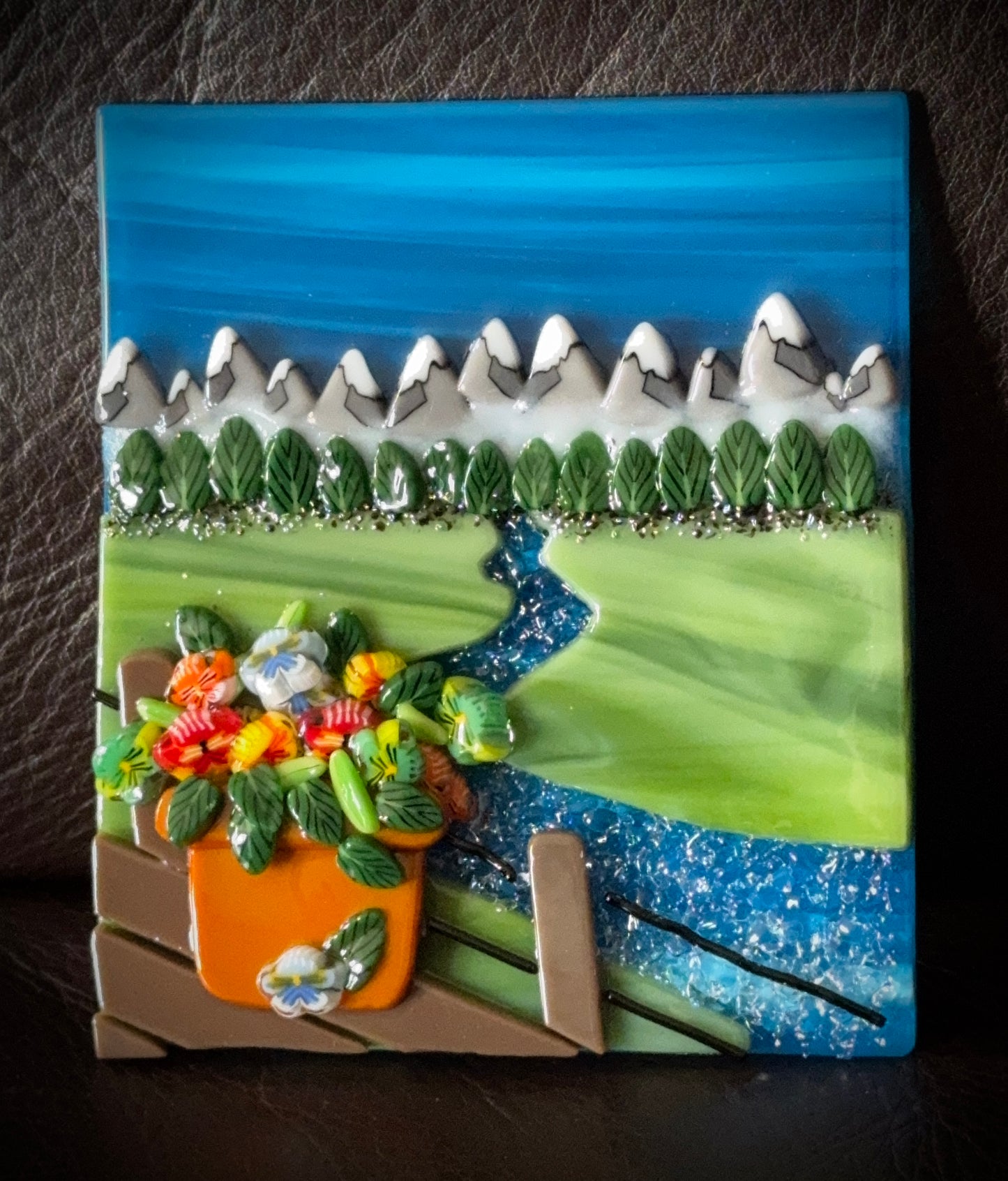 5 Pansy Pack with Leaf, 1.5oz (and as singles)COE 96 Murrini Millefiori