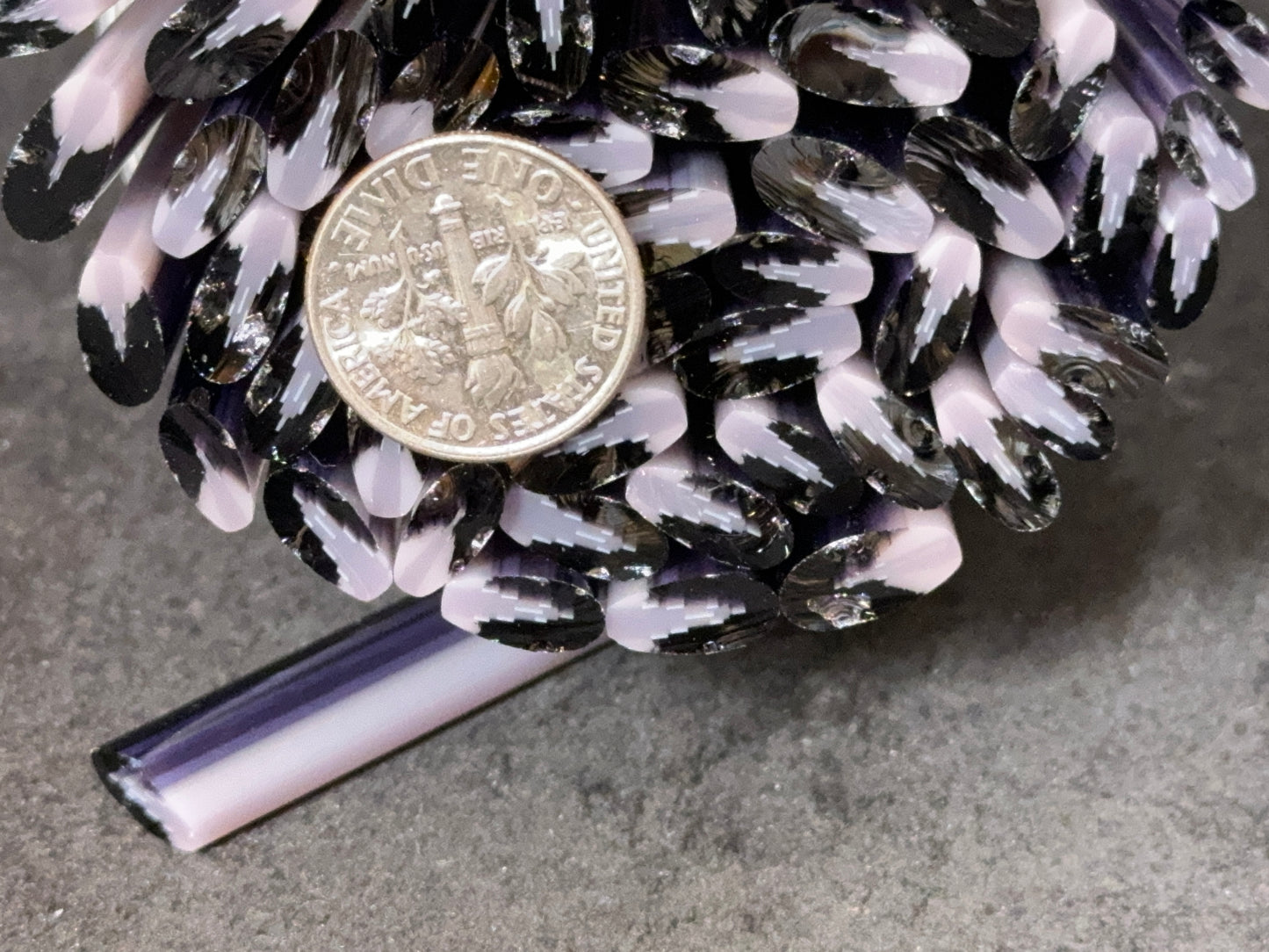 Flat-End Grape and Lilac Petal, 1oz, COE 96 Murrini Millefiori