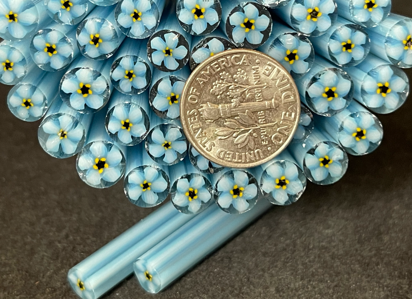 Baby Blues, 1.5oz, COE 96 Murrini Millefiori