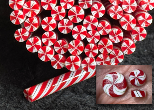 Christmas Twists, 1oz, COE 96 Murrini Millefiori