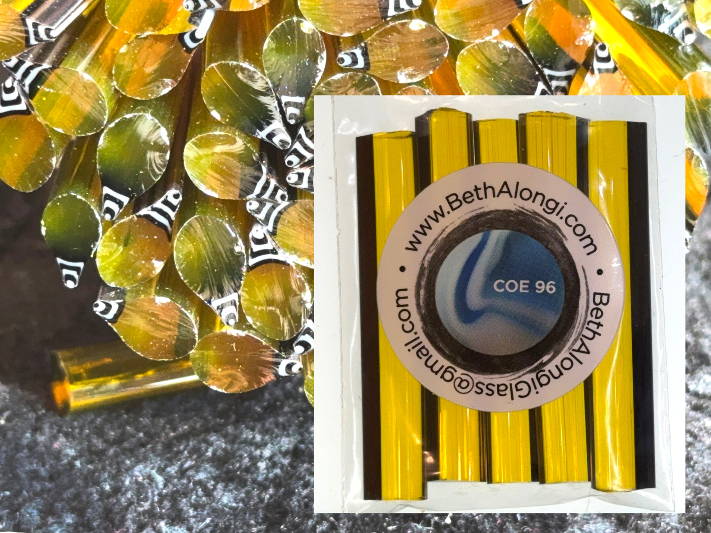 Transparent Christmas Bulb Mix (and single colors), COE 96 Murrini Millefiori