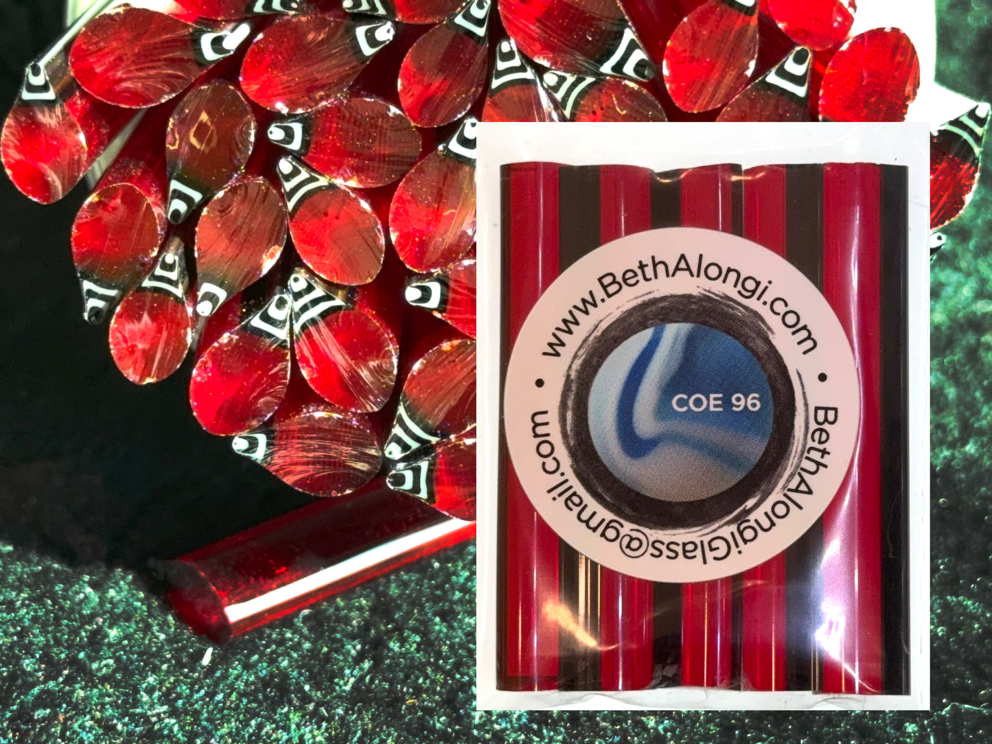 Transparent Christmas Bulb Mix (and single colors), COE 96 Murrini Millefiori