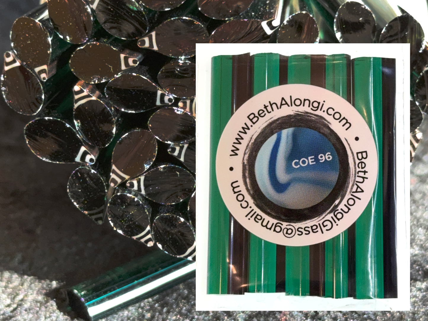 Transparent Christmas Bulb Mix (and single colors), COE 96 Murrini Millefiori