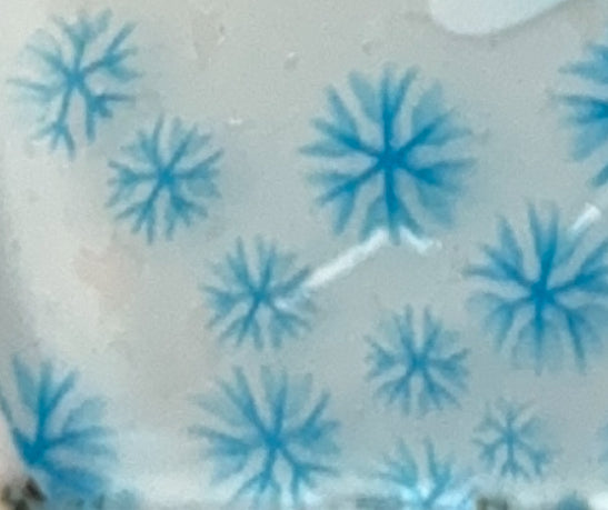 Multi-size Transparent Blue Snowflakes, 1oz, COE 96 Murrini Millefiori