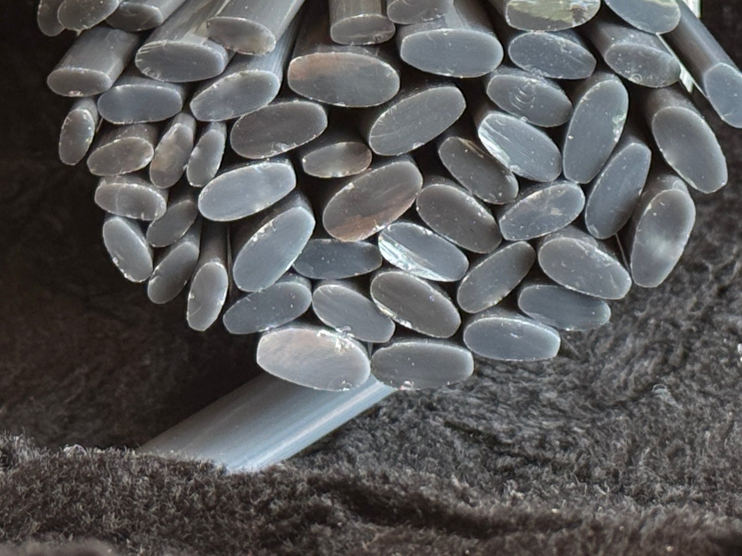 Multi-size Grey Flat-End Daisy Petal, 1oz, COE 96 Murrini Millefiori